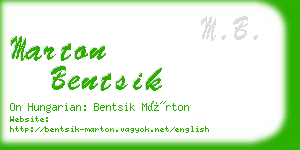 marton bentsik business card